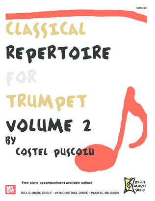 Book cover for Classical Repertoire for Trumpet, Volume 2