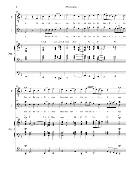 Ave Maria (for 2-part choir (TB) - Organ Accompaniment) image number null