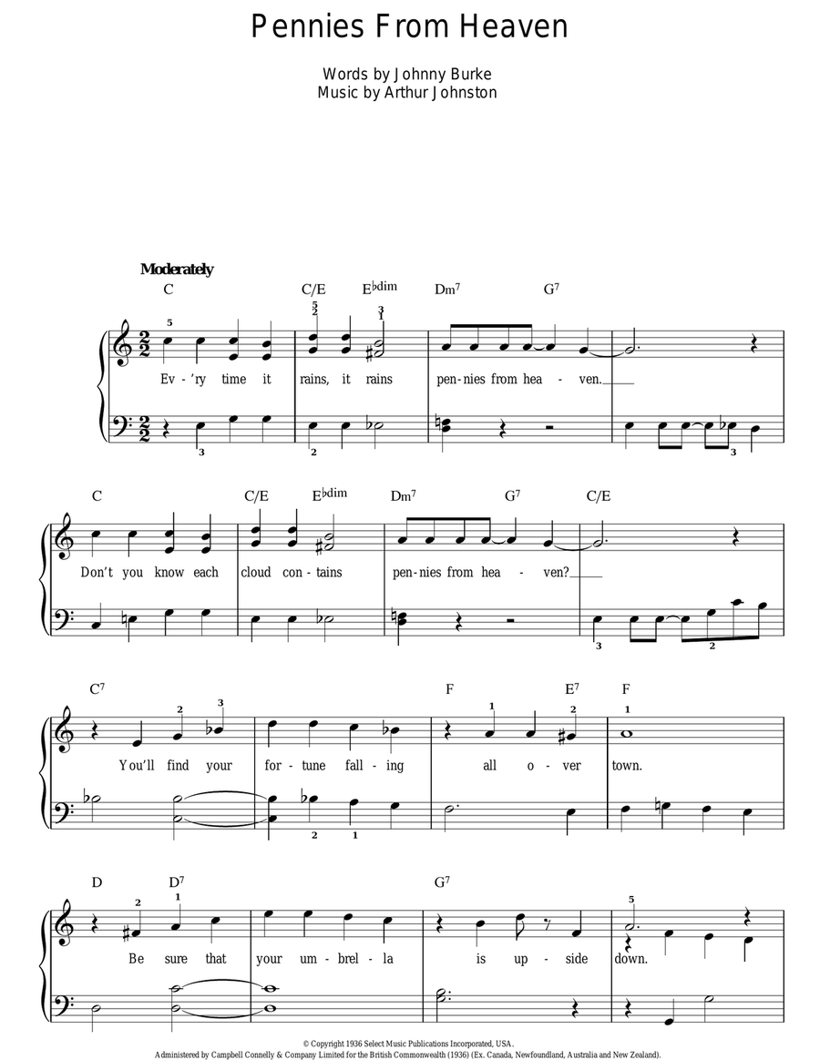 Pennies From Heaven Pennies From Heaven Voice scores gallery preview page 1