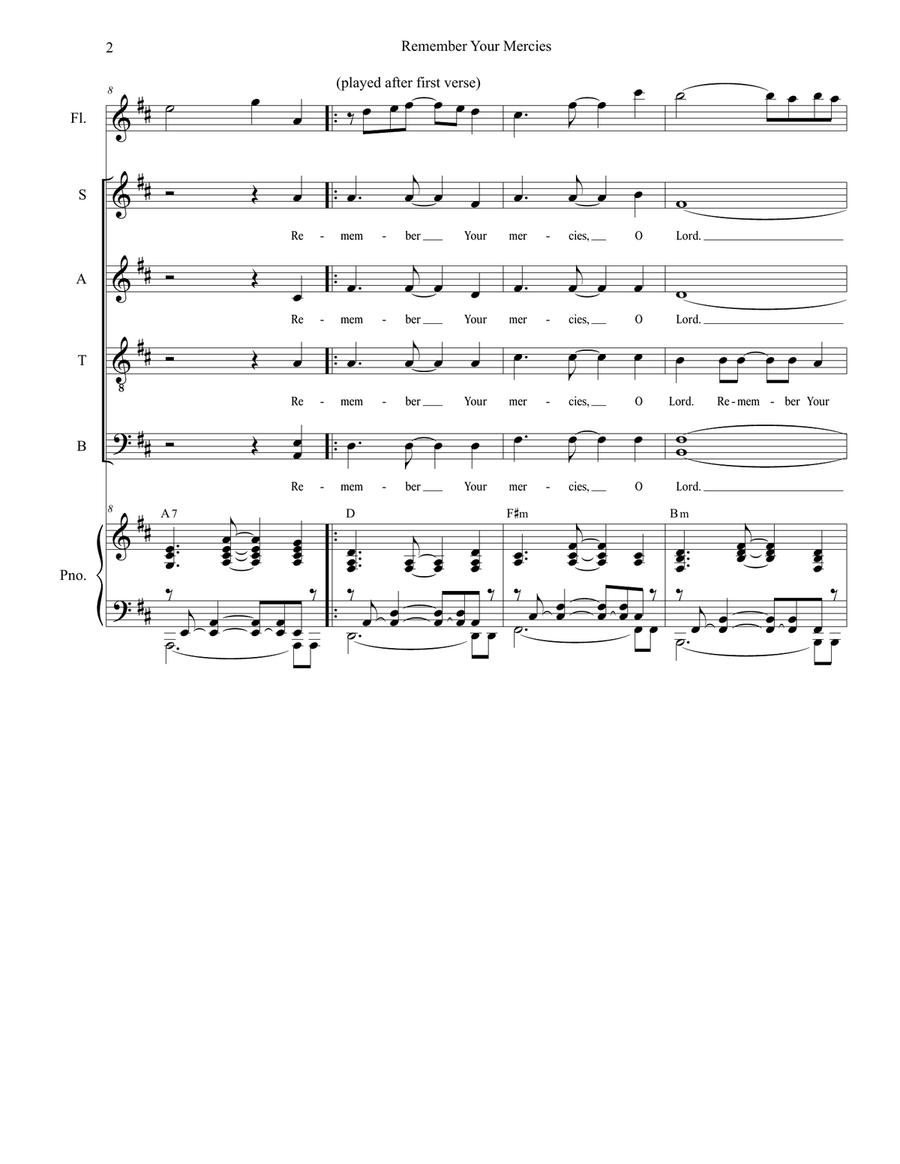 Remember Your Mercies (Solo and SATB) 4-Part scores gallery preview page 3