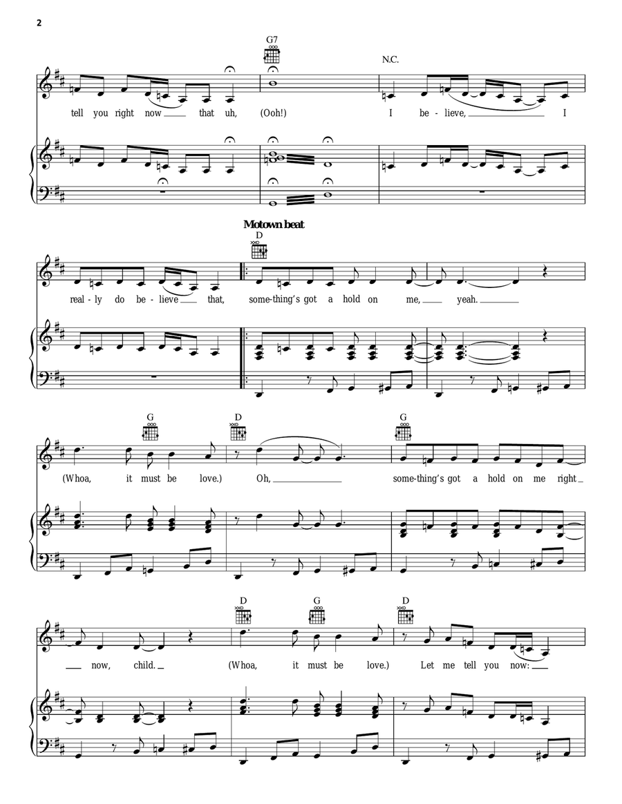 Something's Got A Hold On Me Piano, Vocal, Guitar scores gallery preview page 2
