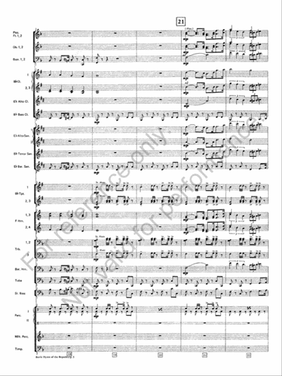 Battle Hymn Of The Republic Concert Band scores gallery preview page 6