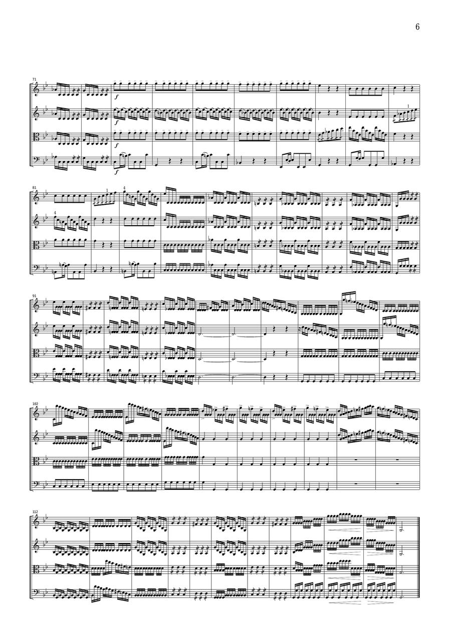 Vivaldi Summer from the Four Seasons, all mvts., for string quartet, CV102 String Quartet scores gallery preview page 6