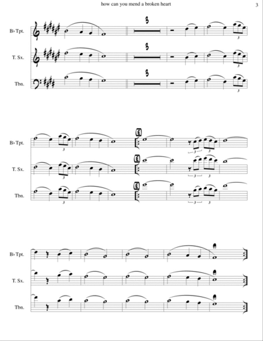 How Can You Mend A Broken Heart Small Ensemble scores gallery preview page 4