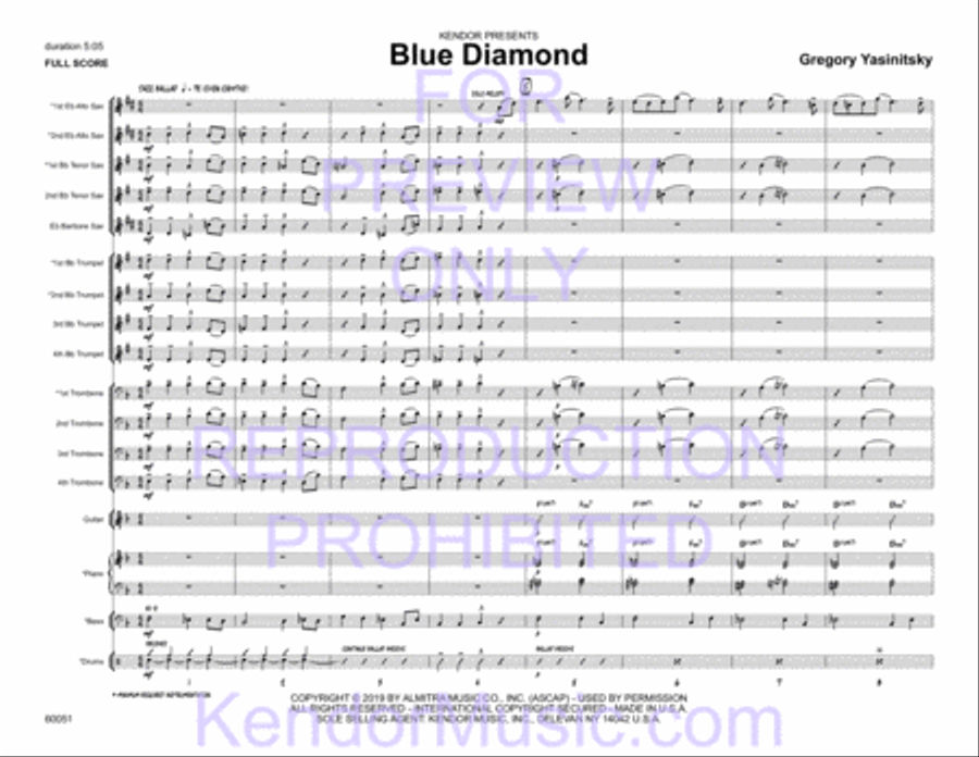 Blue Diamond (Full Score) Jazz Ensemble scores gallery preview page 3
