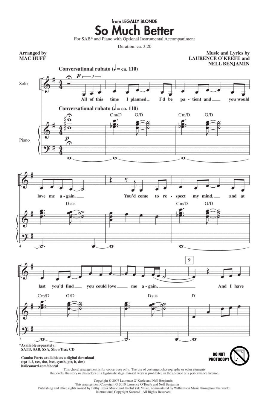 So Much Better (from Legally Blonde) 3-Part scores gallery preview page 1