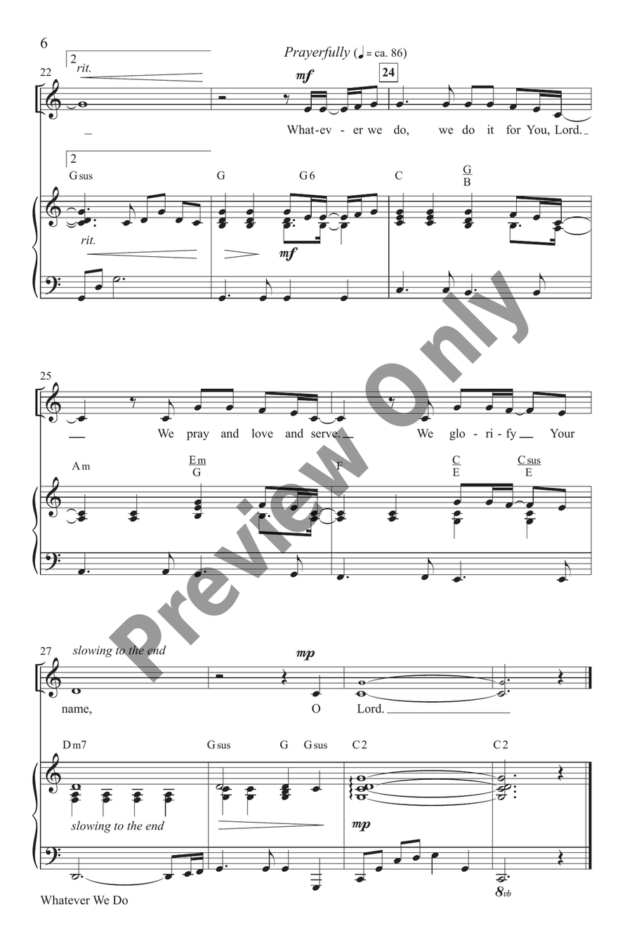Whatever We Do Unison Choir scores gallery preview page 5
