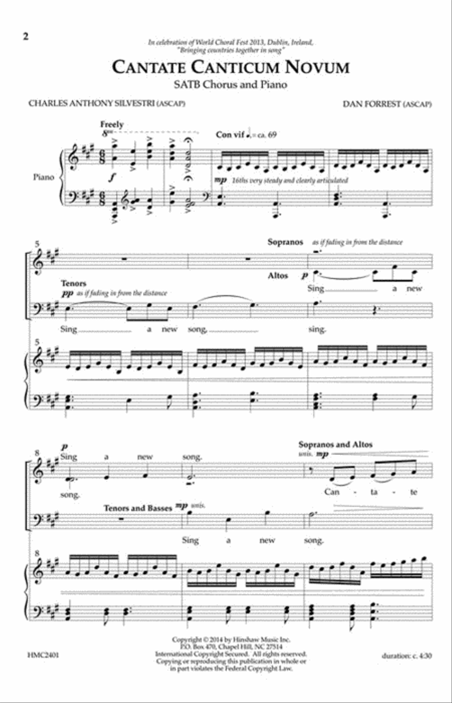 Cantate Canticum Novum 4-Part scores gallery preview page 2