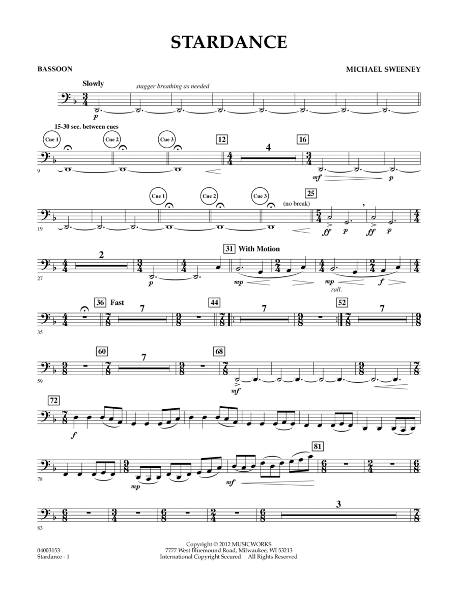 Stardance - Bassoon Concert Band scores gallery preview page 1