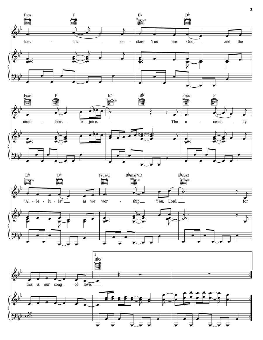 Song Of Love Piano, Vocal, Guitar scores gallery preview page 3