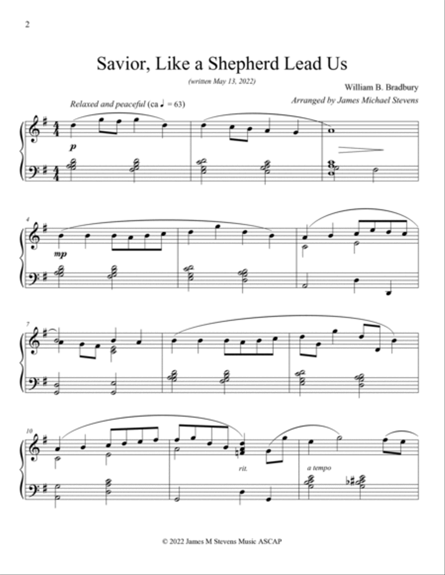Savior, Like a Savior Lead Us Piano Solo scores gallery preview page 2