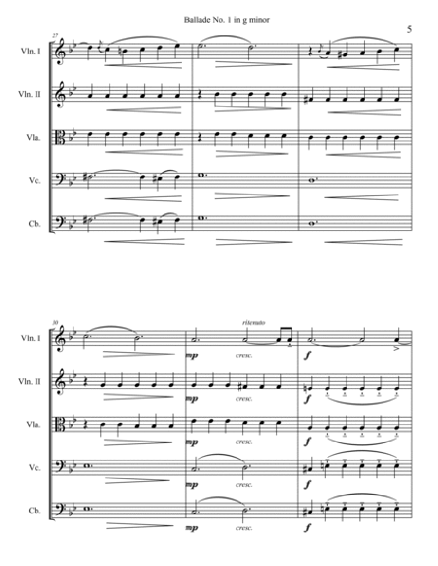 Ballade No. 1 in g minor String Orchestra scores gallery preview page 5