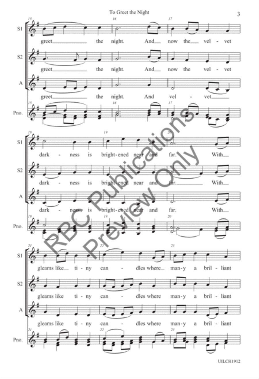 To Greet The Night (SSA) SSA scores gallery preview page 5
