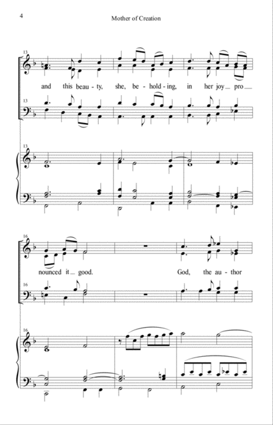 Mother of Creation - SATB 4-Part scores gallery preview page 4