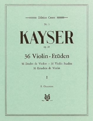 Book cover for 36 Violin Studies Op. 20 Vol. 1