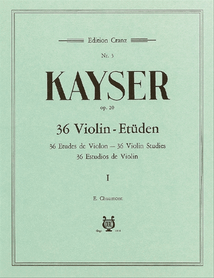 Book cover for 36 Violin Studies Op. 20 Vol. 1