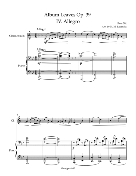 Album Leaves Op. 39 IV. Allegro image number null
