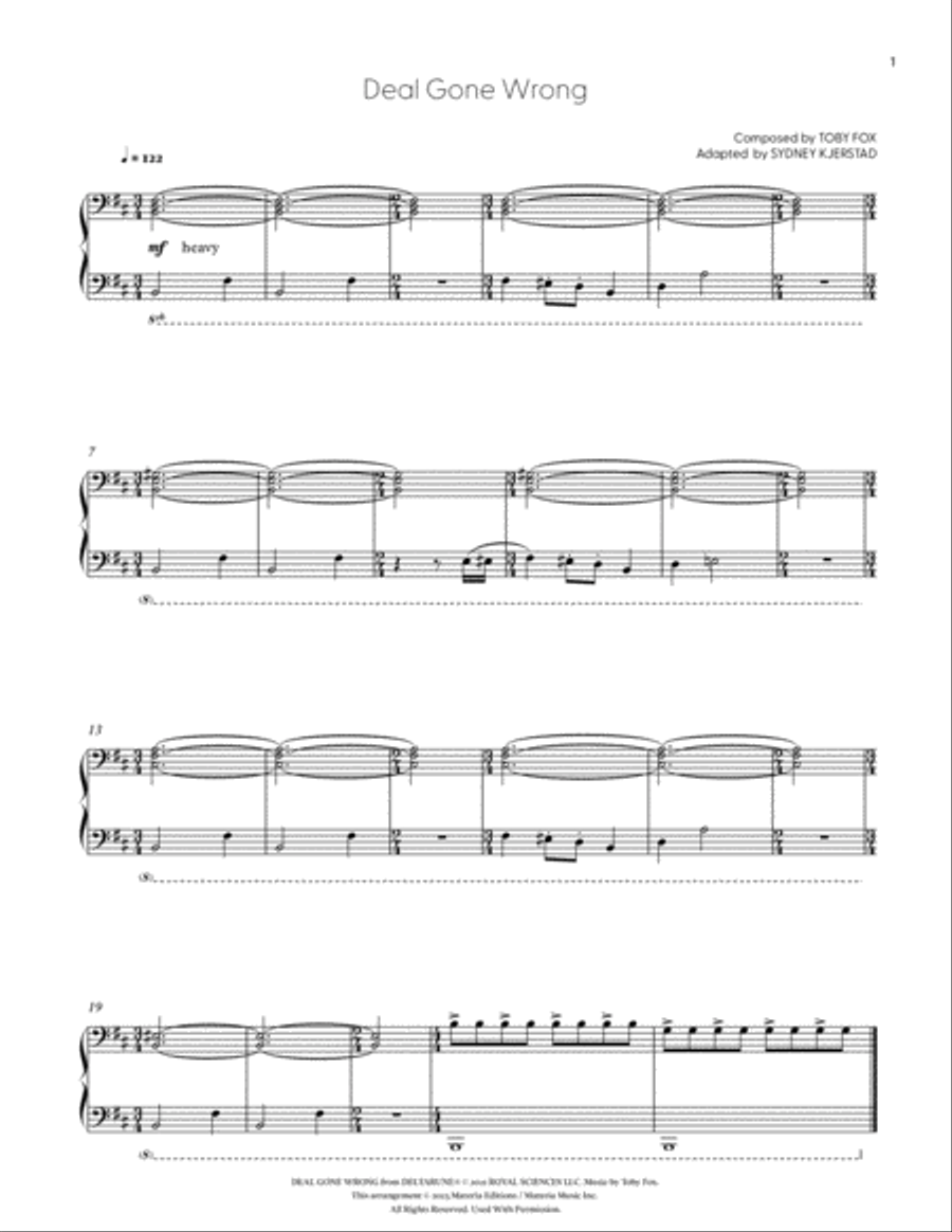 Deal Gone Wrong (DELTARUNE Chapter 2 - Piano Sheet Music)