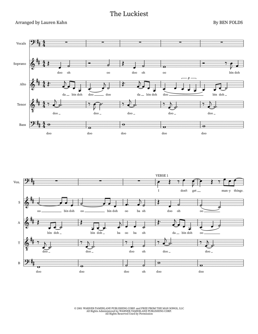The Luckiest Small Ensemble scores gallery preview page 1
