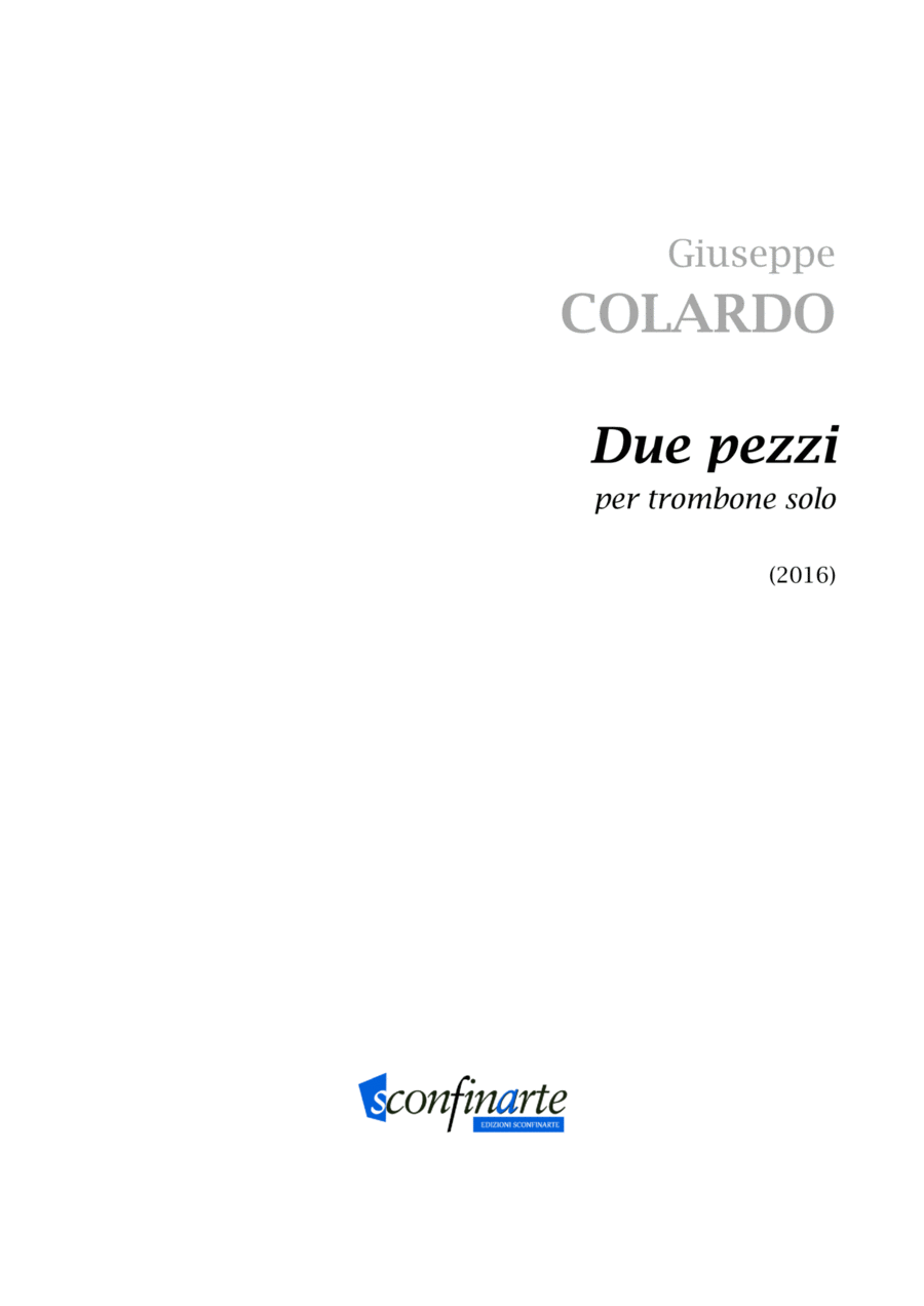 Giuseppe Colardo: DUE PEZZI (ES 957) Trombone Solo scores gallery preview page 1
