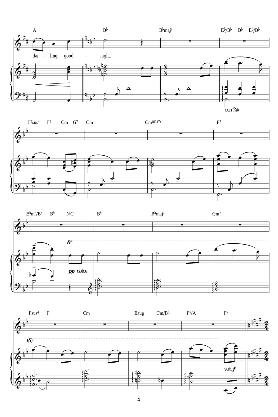 Brahms' Lullaby Brahms' Lullaby Piano, Vocal scores gallery preview page 4