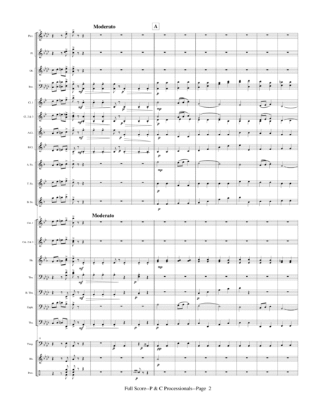 Processionals From The Pomp and Circumstance Marches by Edward Elgar Concert Band - Digital Sheet Music