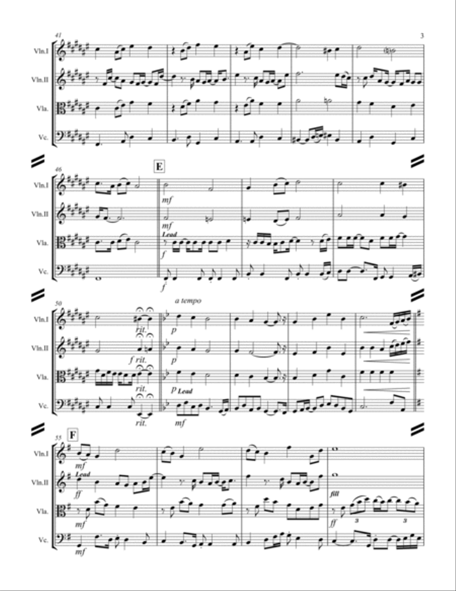 Grown-Up Christmas List String Quartet scores gallery preview page 4