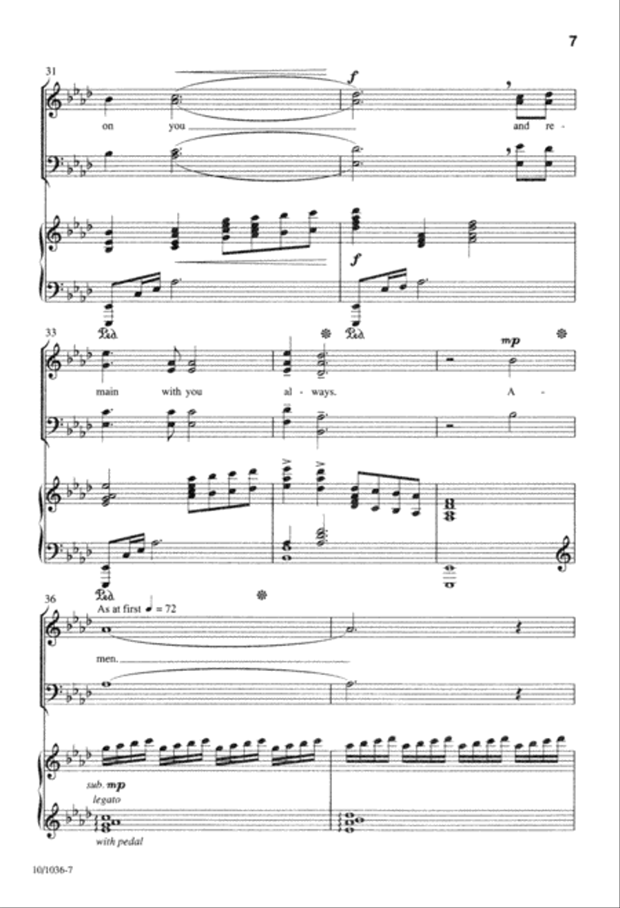 Go Forth Into the World in Peace 4-Part scores gallery preview page 7