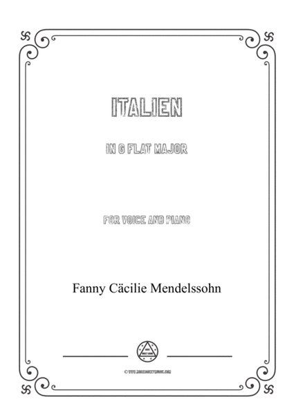 Fanny Hensel-Italien in G flat Major,for voice and piano image number null