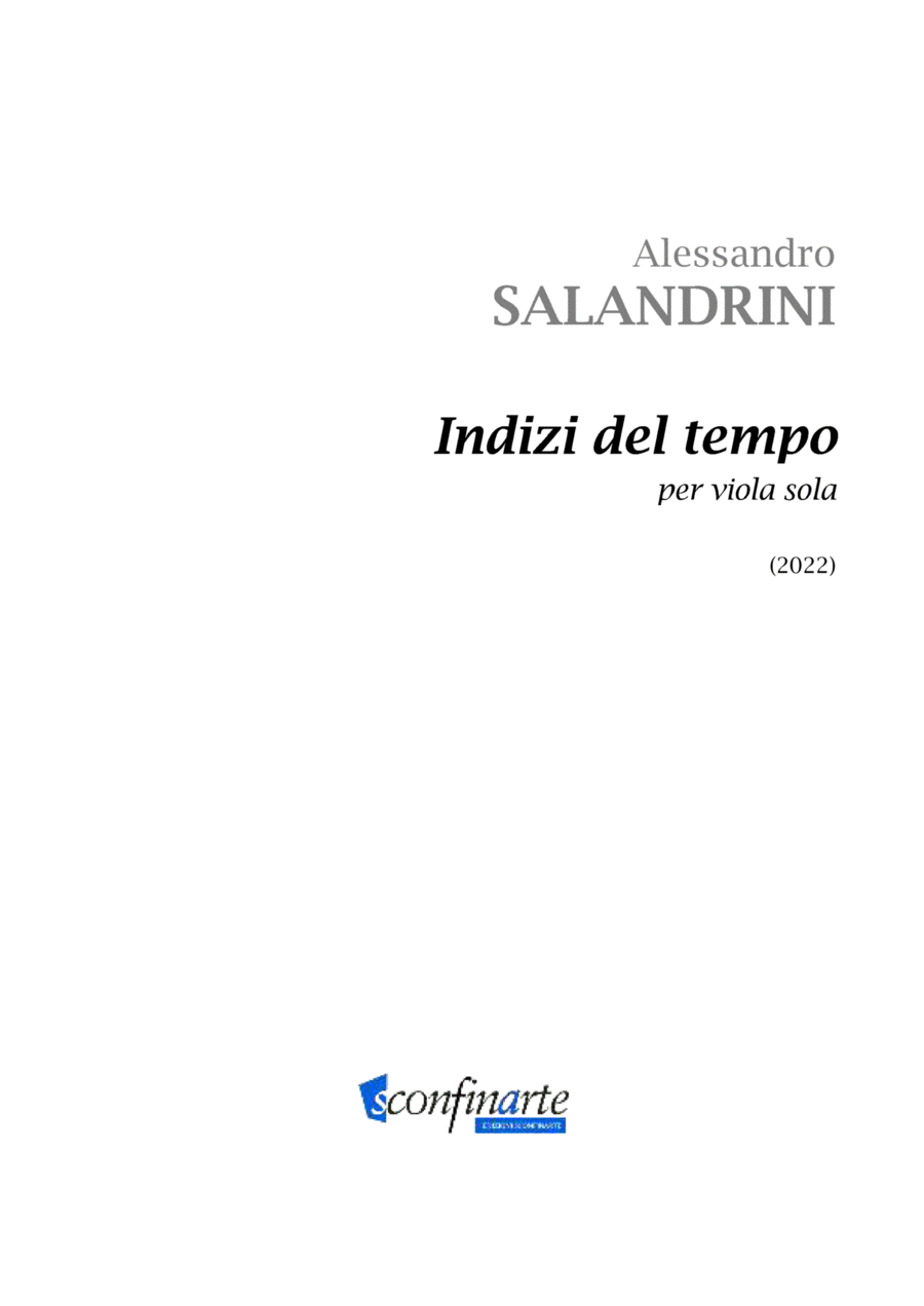 Alessandro Salandrini: INDIZI DEL TEMPO (ES-22-010) Viola Solo scores gallery preview page 1