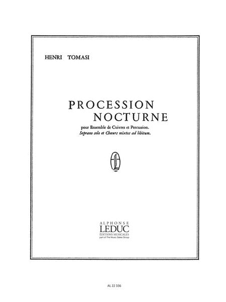 Tomasi Henri Procession Nocturne Cuivres Percussion Voice Score Bl841