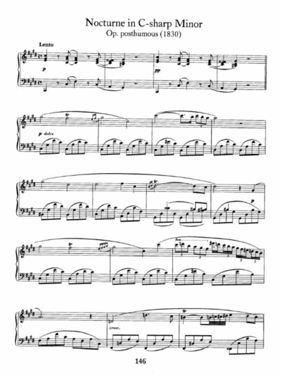 Chopin - Nocturne in C-sharp Minor Op. posthumours (1830)