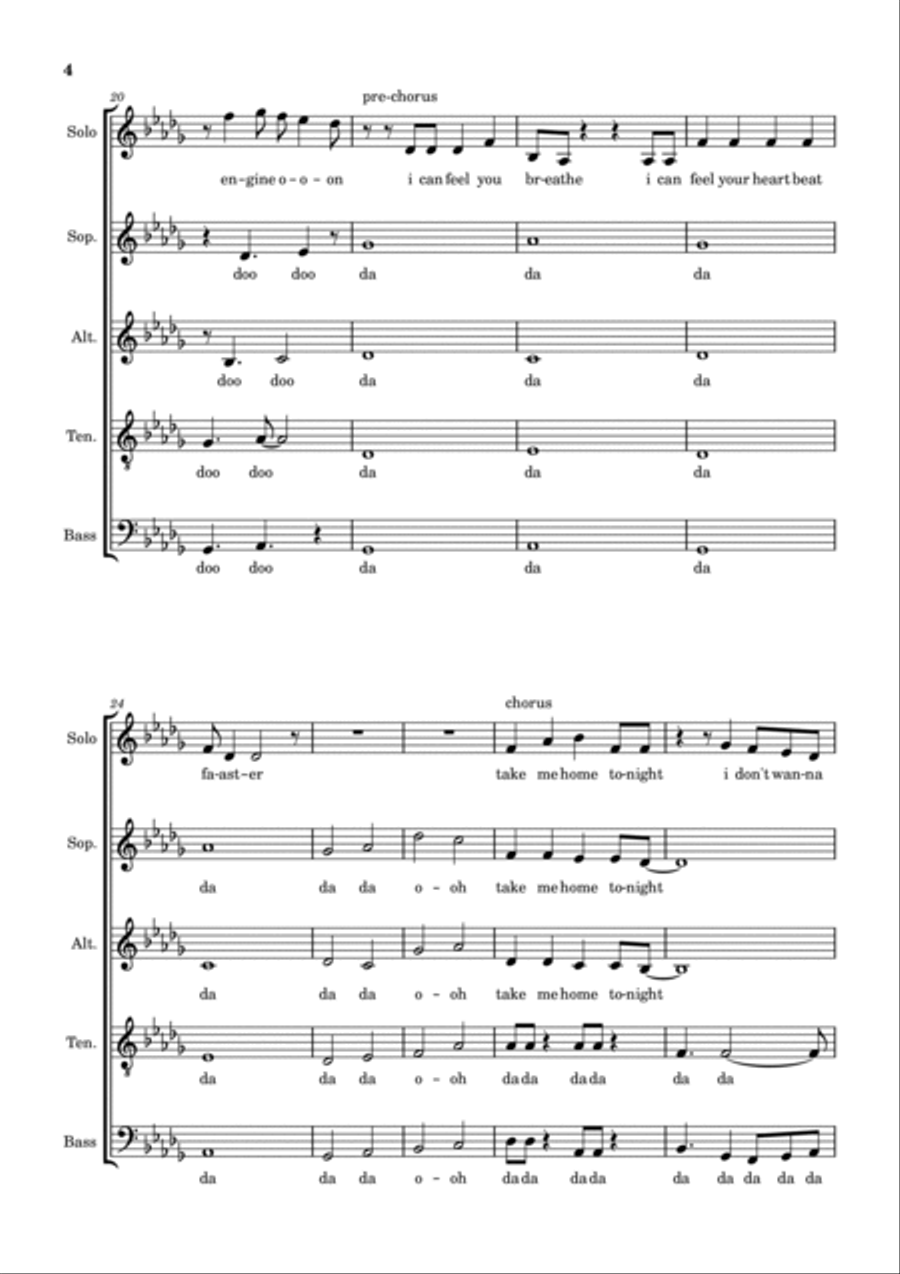 Take Me Home Tonight 4-Part scores gallery preview page 4