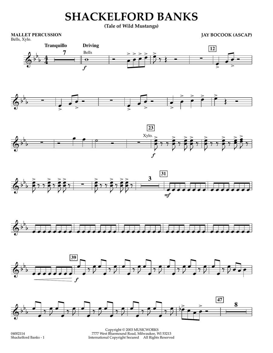 Shackelford Banks - Mallet Percussion Concert Band scores gallery preview page 1