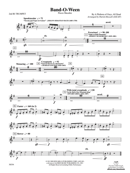 Band-O-Ween: 2nd B-flat Trumpet