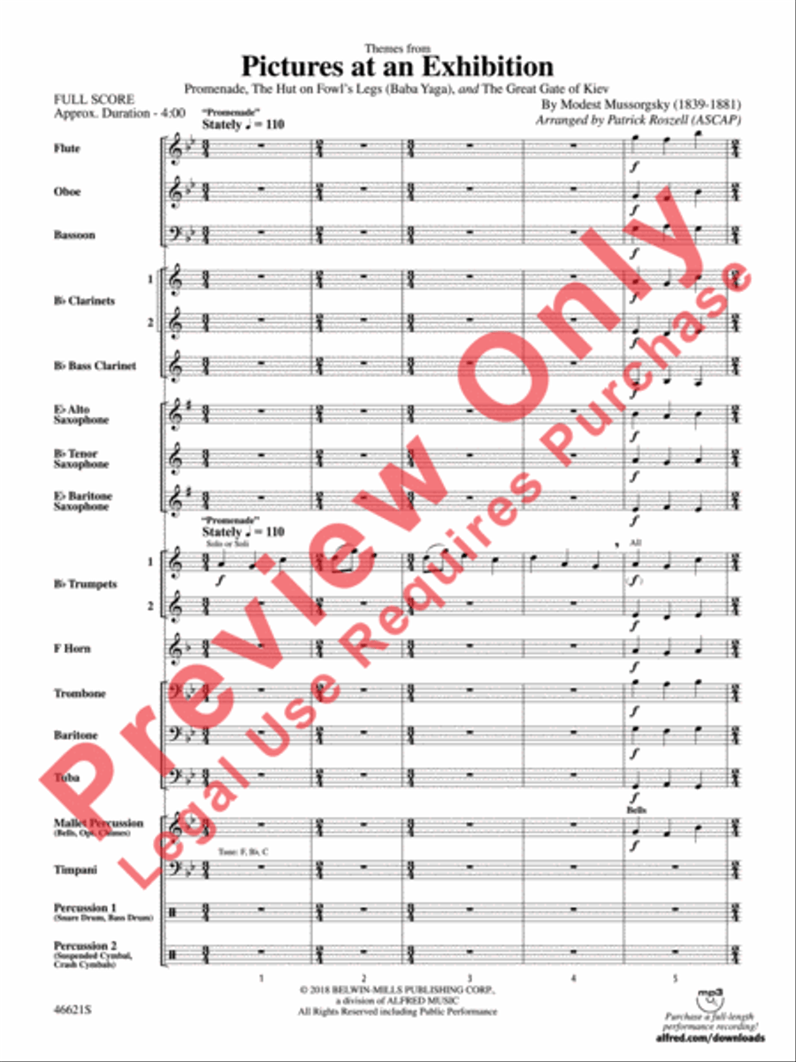 Pictures at an Exhibition Concert Band scores gallery preview page 4