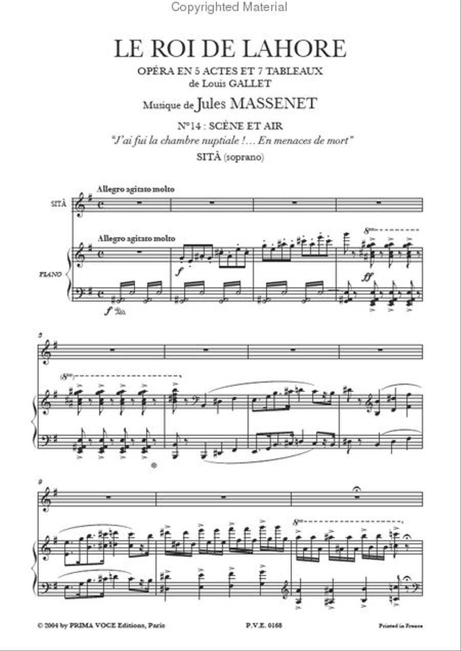 J'ai fui la chambre nuptiale!... En menaces de mort from Le Roi de Lahore Soprano Voice scores gallery preview page 2