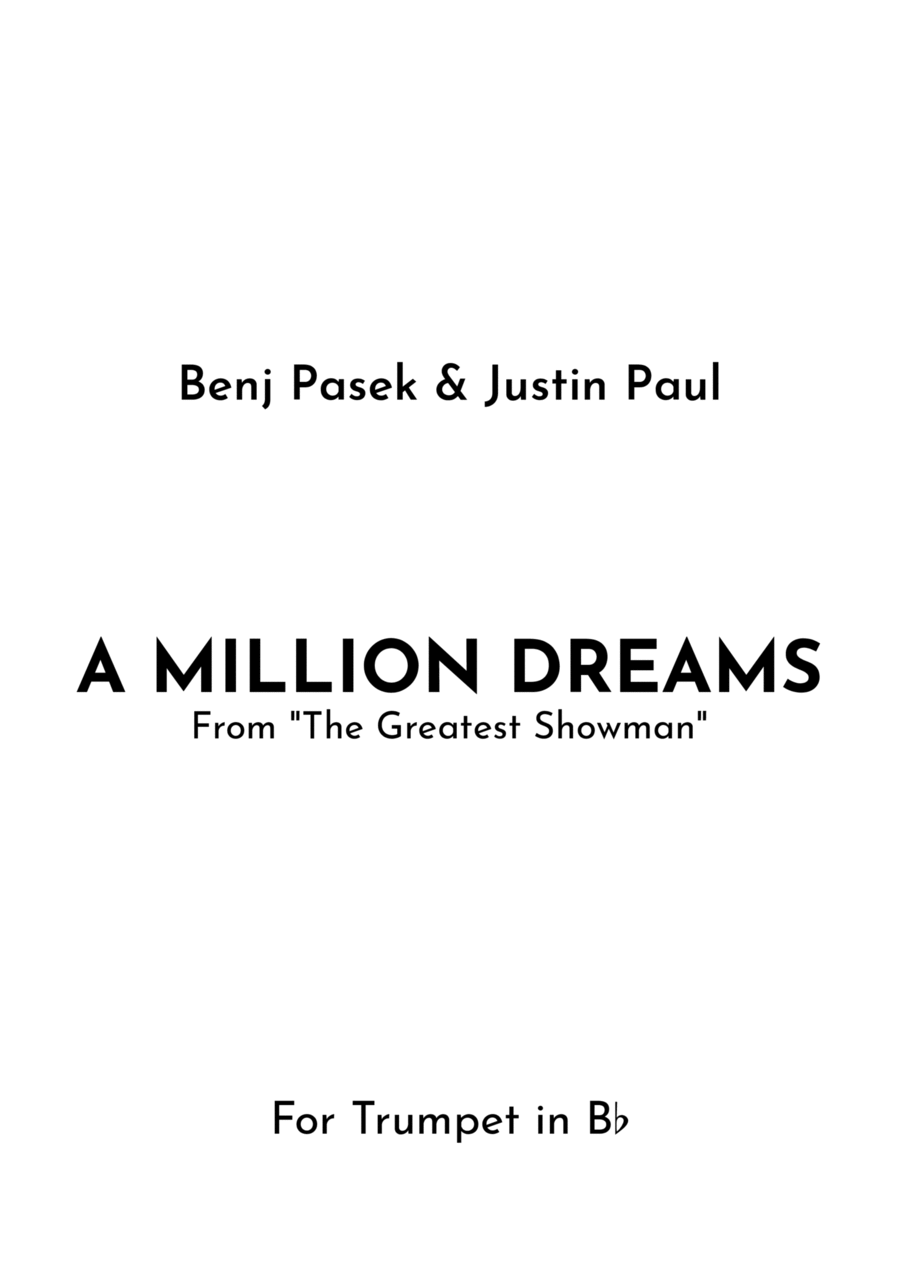 A Million Dreams B-Flat Trumpet scores gallery preview page 1