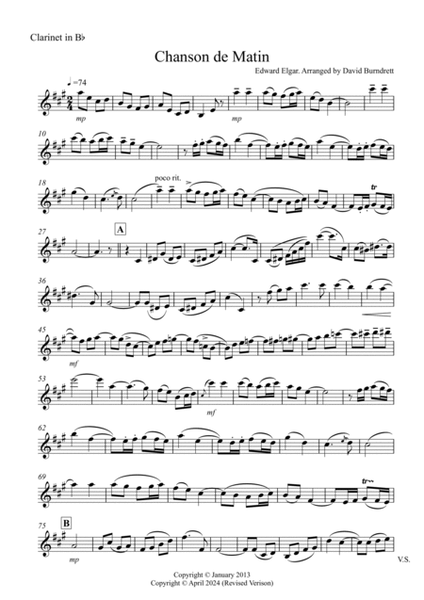 Chanson de Matin for Clarinet and Cello Duet image number null