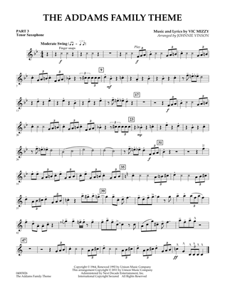 The Addams Family Theme - Pt.3 - Bb Tenor Saxophone
