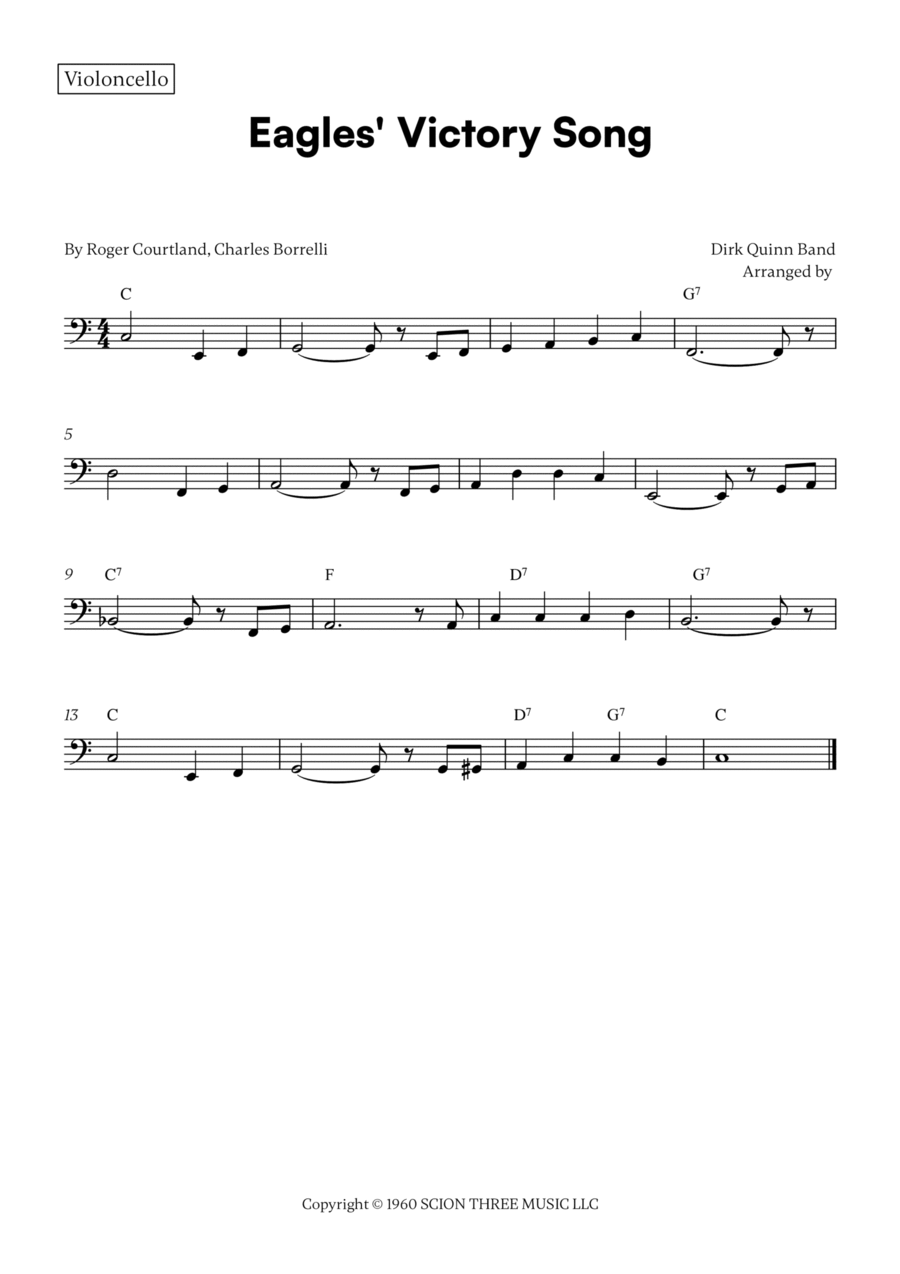 Eagles' Victory Song Cello Solo scores gallery preview page 1