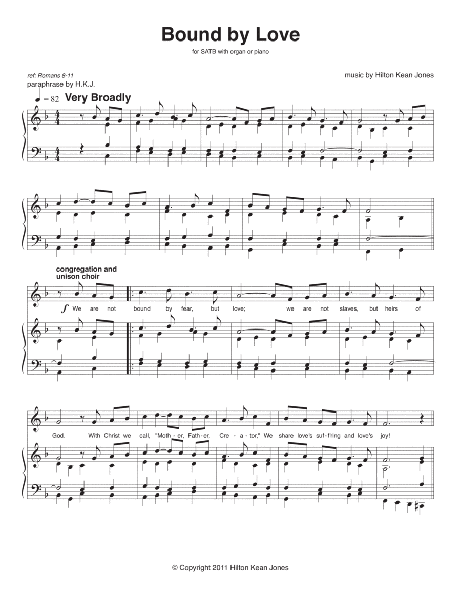 Bound by Love Choir scores gallery preview page 1