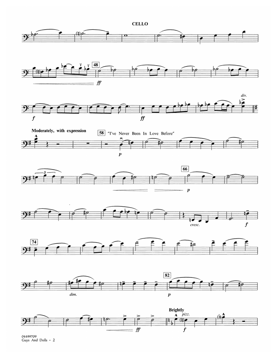 Music from Guys and Dolls (arr. Calvin Custer) - Cello Full Orchestra scores gallery preview page 2