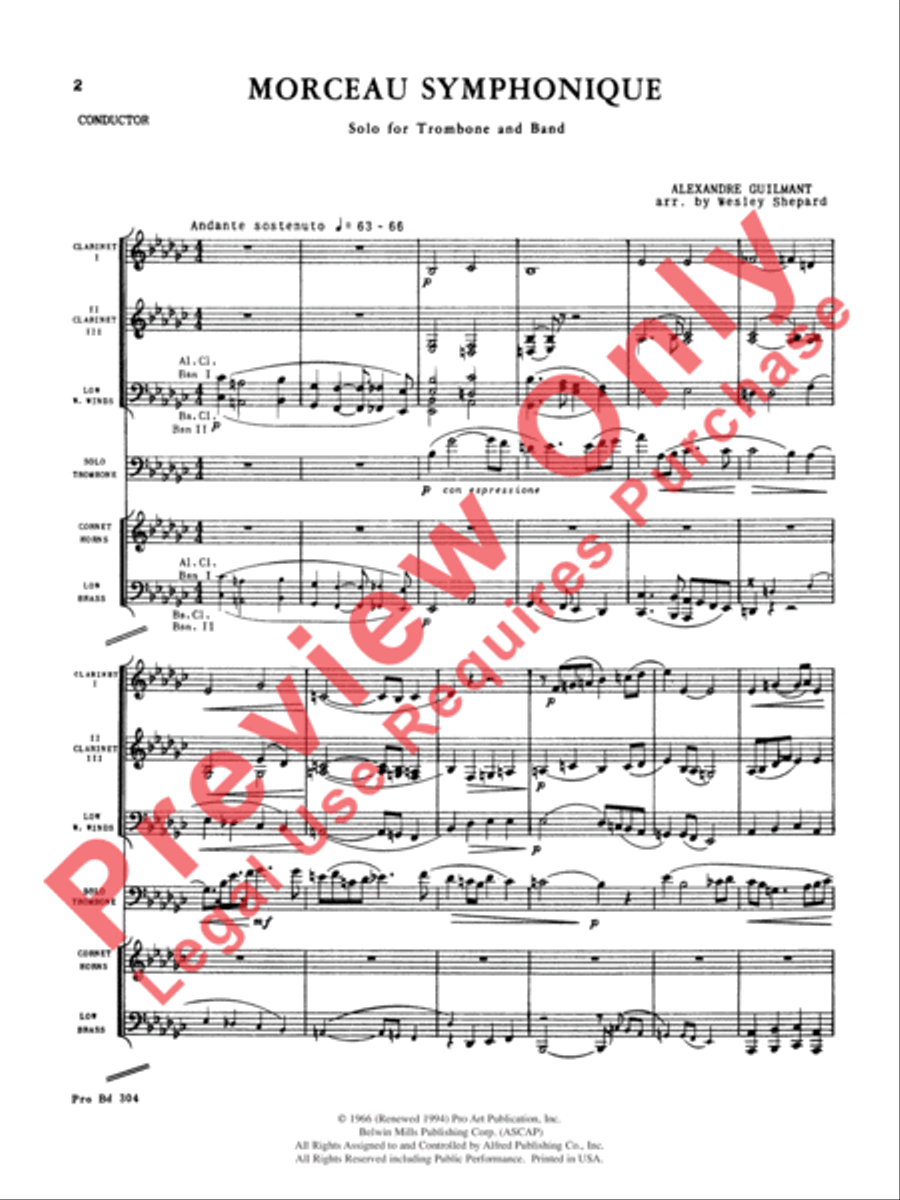 Morceau Symphonique Concert Band scores gallery preview page 3