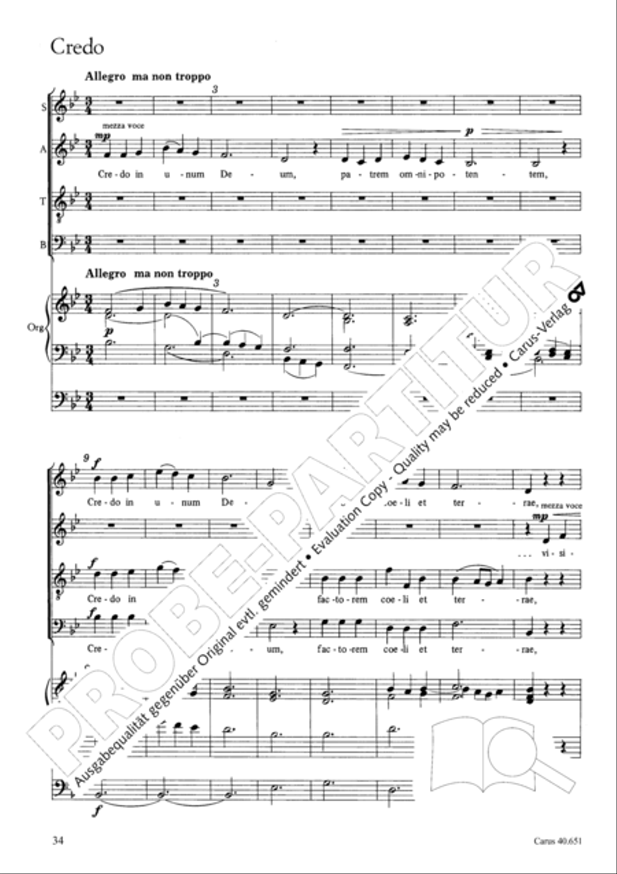 Mass in D Major (Missa in D) 4-Part scores gallery preview page 43