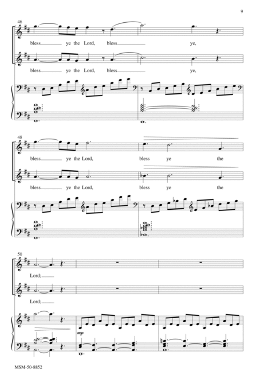 O Ye Mountains and Hills (Mvt 2 from Festival Benedicite) 4-Part scores gallery preview page 9