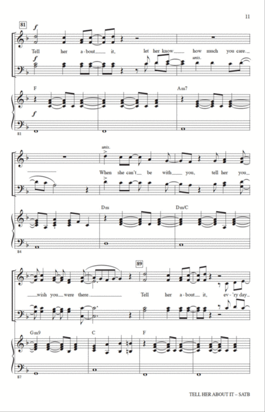 Tell Her About It (arr. Jack Zaino) 4-Part scores gallery preview page 9