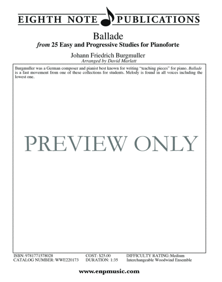 Ballade from 25 Easy and Progressive Studies for Pianoforte image number null