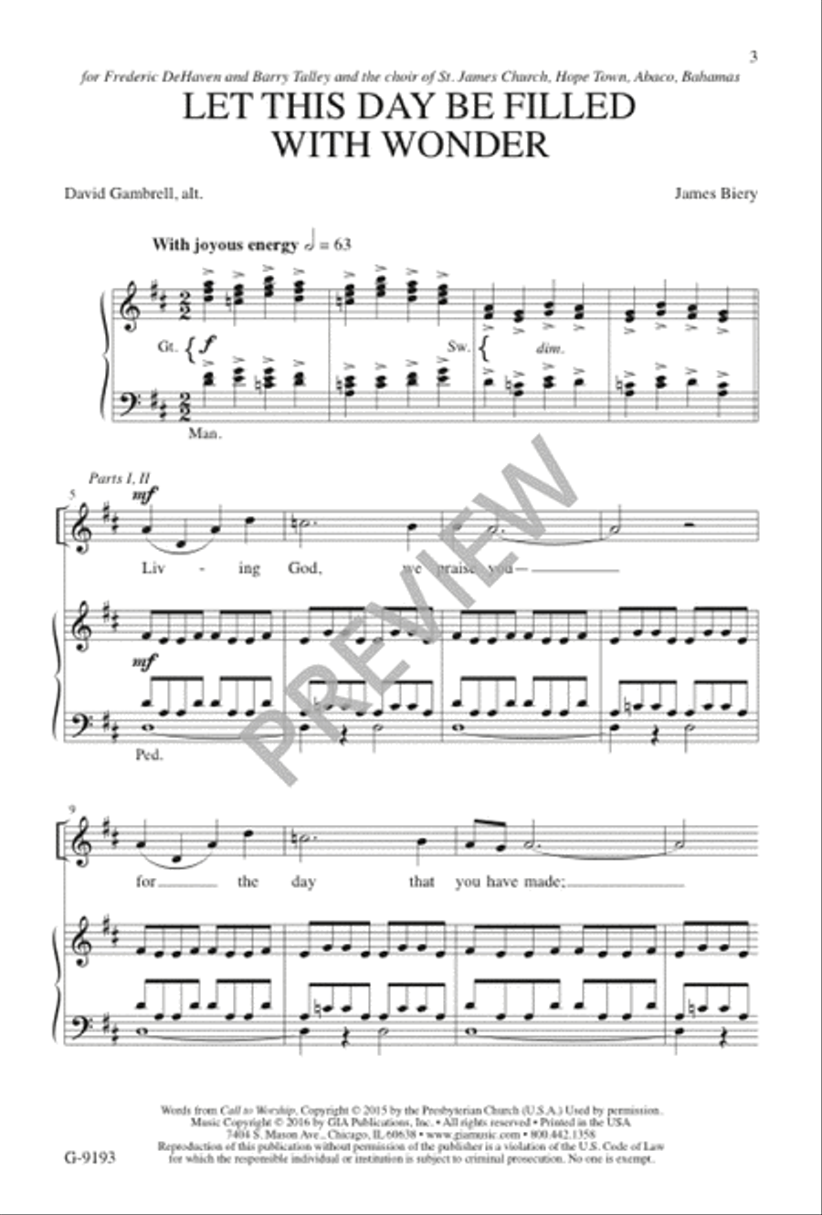 Let This Day Be Filled with Wonder 2-Part scores gallery preview page 4