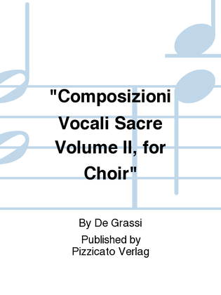Composizioni vocali sacre - vol. 2